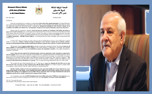 منصور يبعث ثلاث رسائل متطابقة لمسؤولين أممين حول استمرار جرائم الاحتلال بحق شعبنا